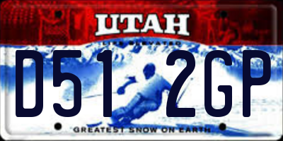 UT license plate D512GP