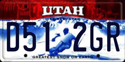 UT license plate D512GR