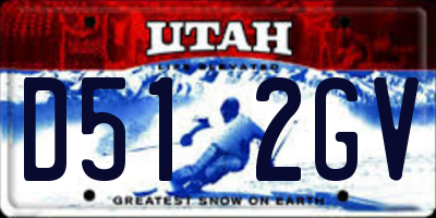 UT license plate D512GV