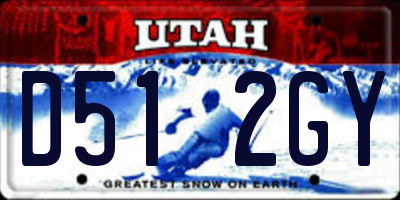 UT license plate D512GY