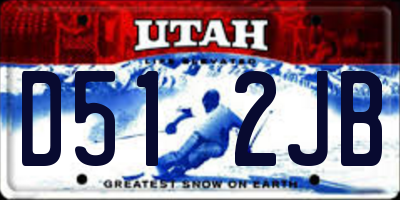 UT license plate D512JB
