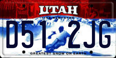 UT license plate D512JG