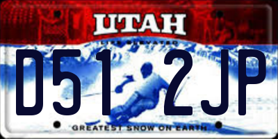 UT license plate D512JP
