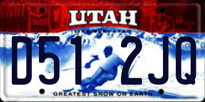 UT license plate D512JQ