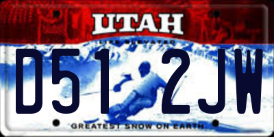 UT license plate D512JW