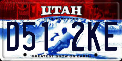 UT license plate D512KE