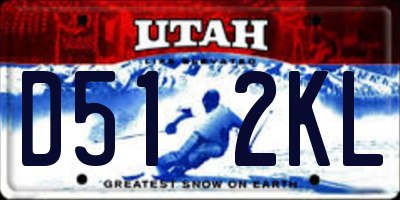 UT license plate D512KL