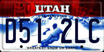 UT license plate D512LC