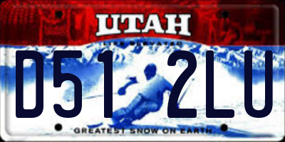 UT license plate D512LU