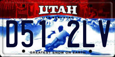 UT license plate D512LV