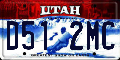 UT license plate D512MC