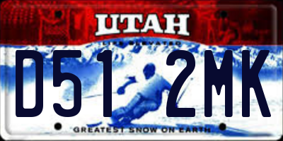 UT license plate D512MK