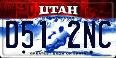 UT license plate D512NC
