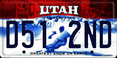 UT license plate D512ND