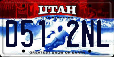 UT license plate D512NL