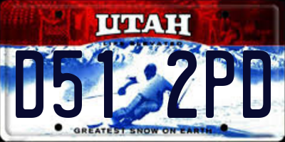 UT license plate D512PD