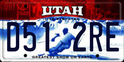 UT license plate D512RE