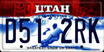 UT license plate D512RK