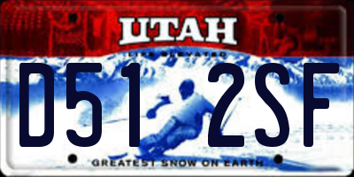 UT license plate D512SF
