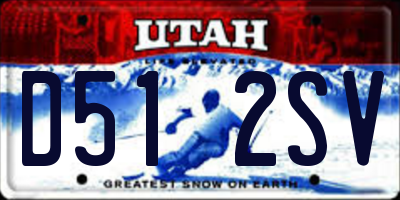 UT license plate D512SV