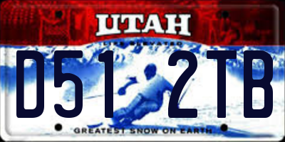 UT license plate D512TB