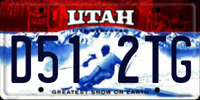 UT license plate D512TG