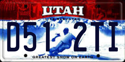 UT license plate D512TI