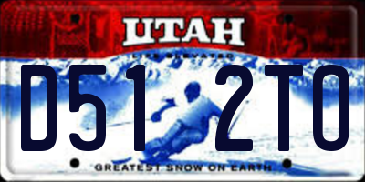 UT license plate D512TO