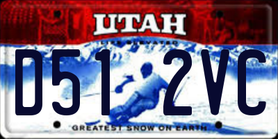 UT license plate D512VC