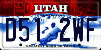 UT license plate D512WF