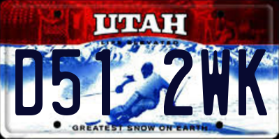 UT license plate D512WK