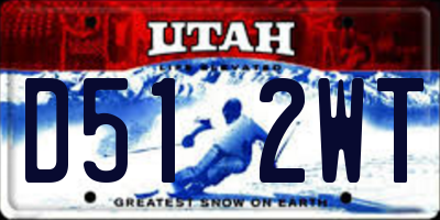 UT license plate D512WT