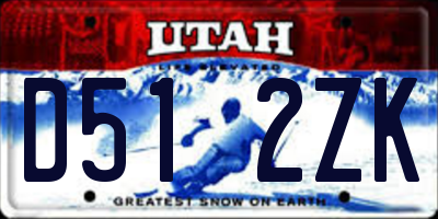 UT license plate D512ZK