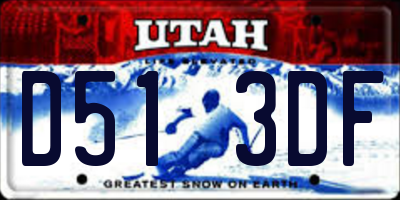 UT license plate D513DF