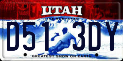 UT license plate D513DY