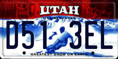 UT license plate D513EL