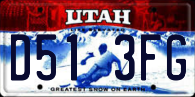UT license plate D513FG