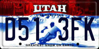 UT license plate D513FK