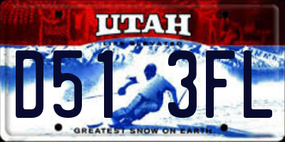 UT license plate D513FL