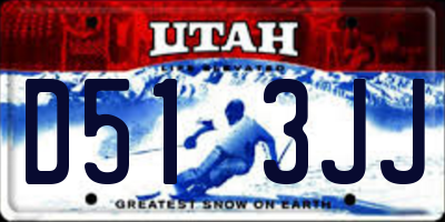 UT license plate D513JJ