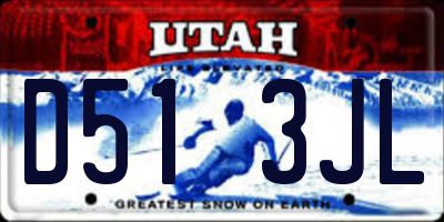 UT license plate D513JL