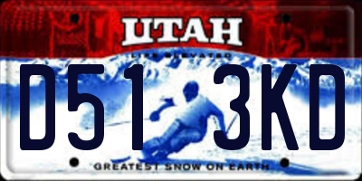 UT license plate D513KD