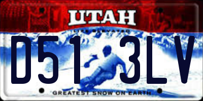UT license plate D513LV
