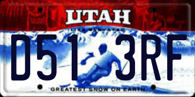 UT license plate D513RF