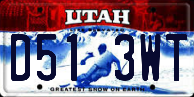 UT license plate D513WT