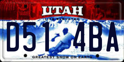 UT license plate D514BA