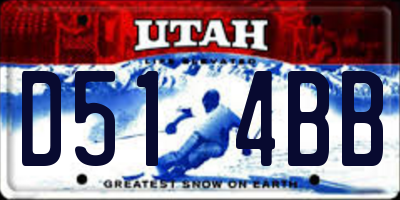 UT license plate D514BB