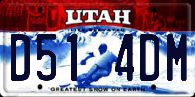 UT license plate D514DM