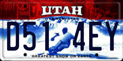 UT license plate D514EY