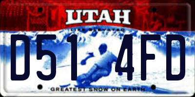 UT license plate D514FD